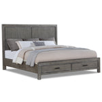 Copeland 3-Piece King Storage Bed - Wire-Brushed Grey