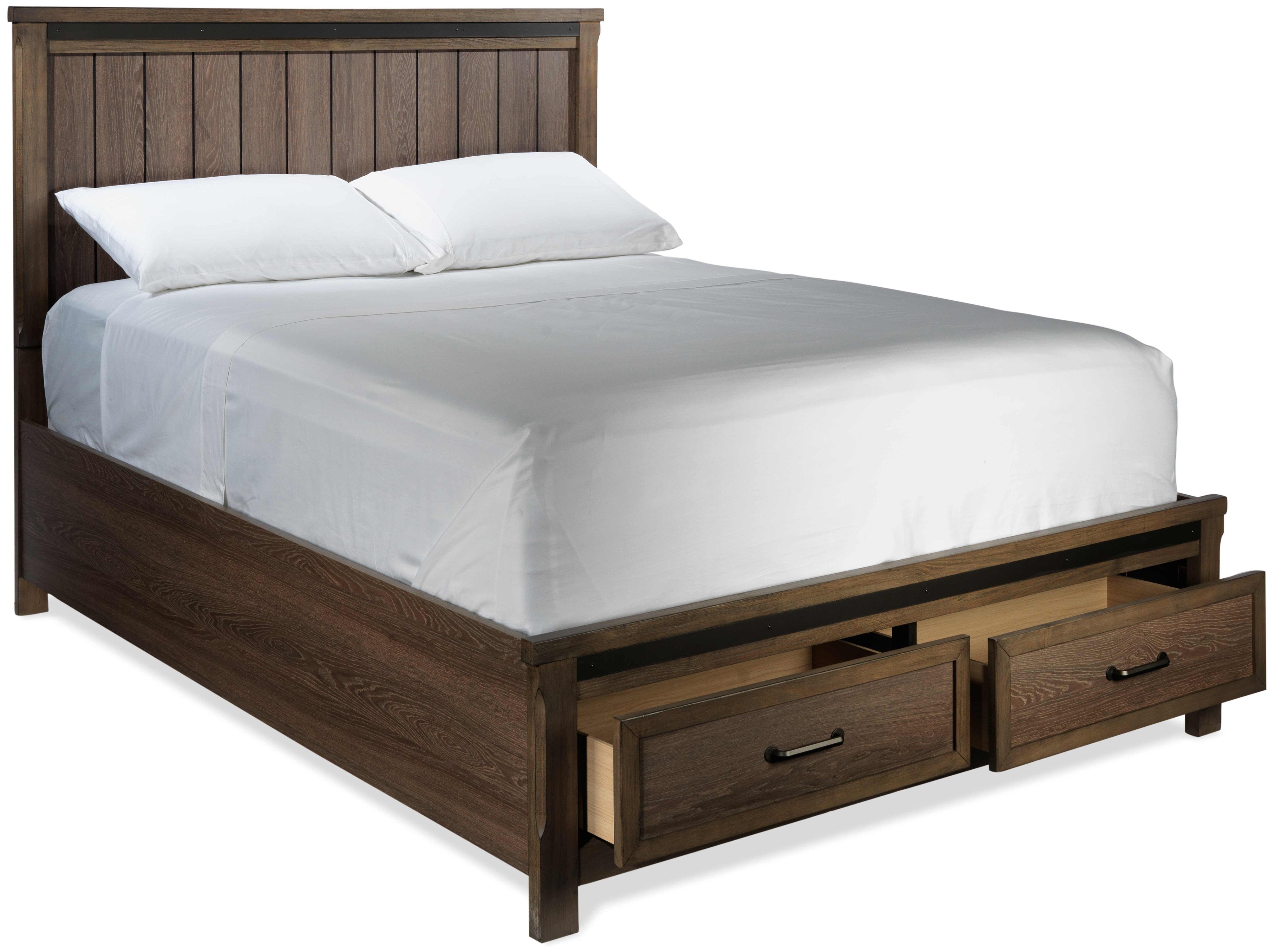 Rossco 3-Piece King Storage Bed - Rustic Oak
