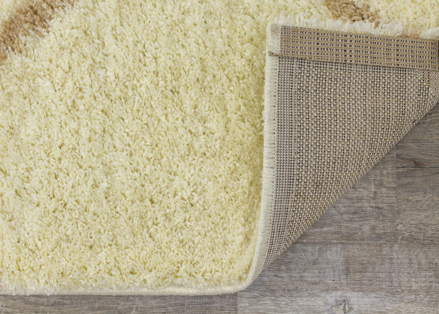 Finesse 7'10" X 10'6" Lines Crossing Shag Rug - Cream Beige Area Rug