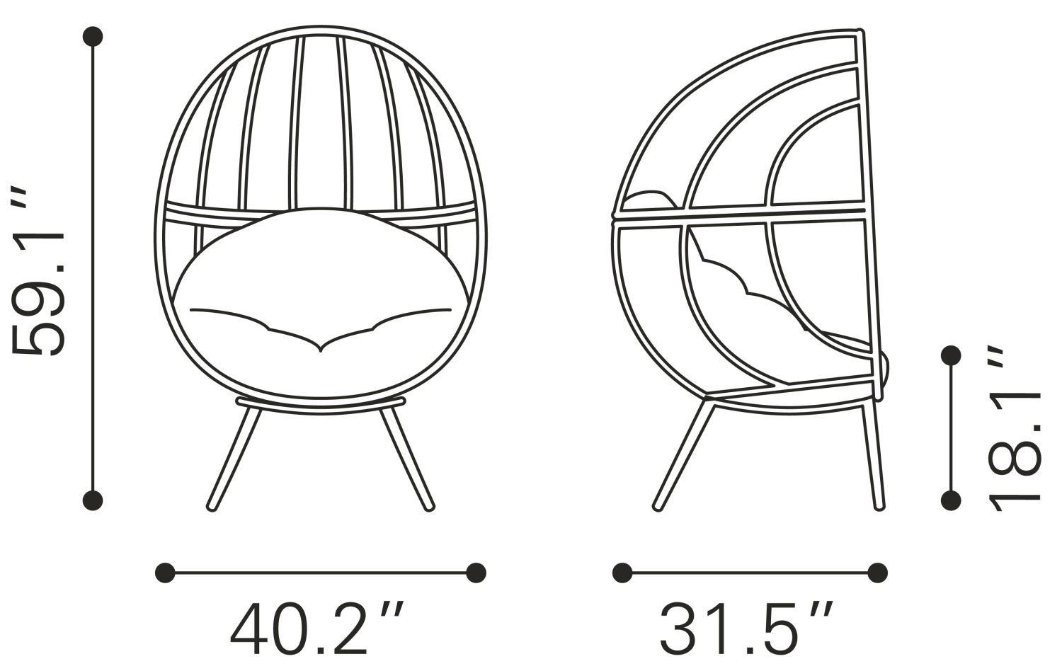 Petta Outdoor Egg Chair - Natural/Grey