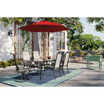 Hanlan Outdoor Swivel Sling Dining Chair - Set of 2 - Charcoal/Light Grey