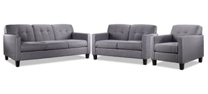 Merlin Sofa, Loveseat and Chair Set - Grey