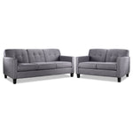 Merlin Sofa and Loveseat Set - Grey
