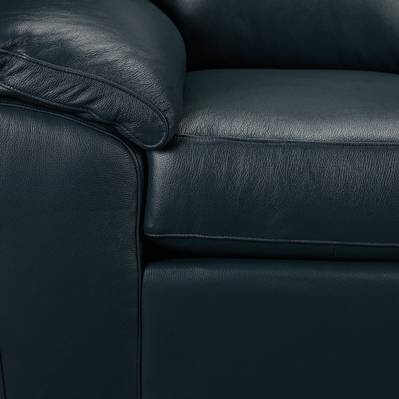 Gaetano Leather Sofa and Loveseat Set Havana Atlantic Blue Leon's