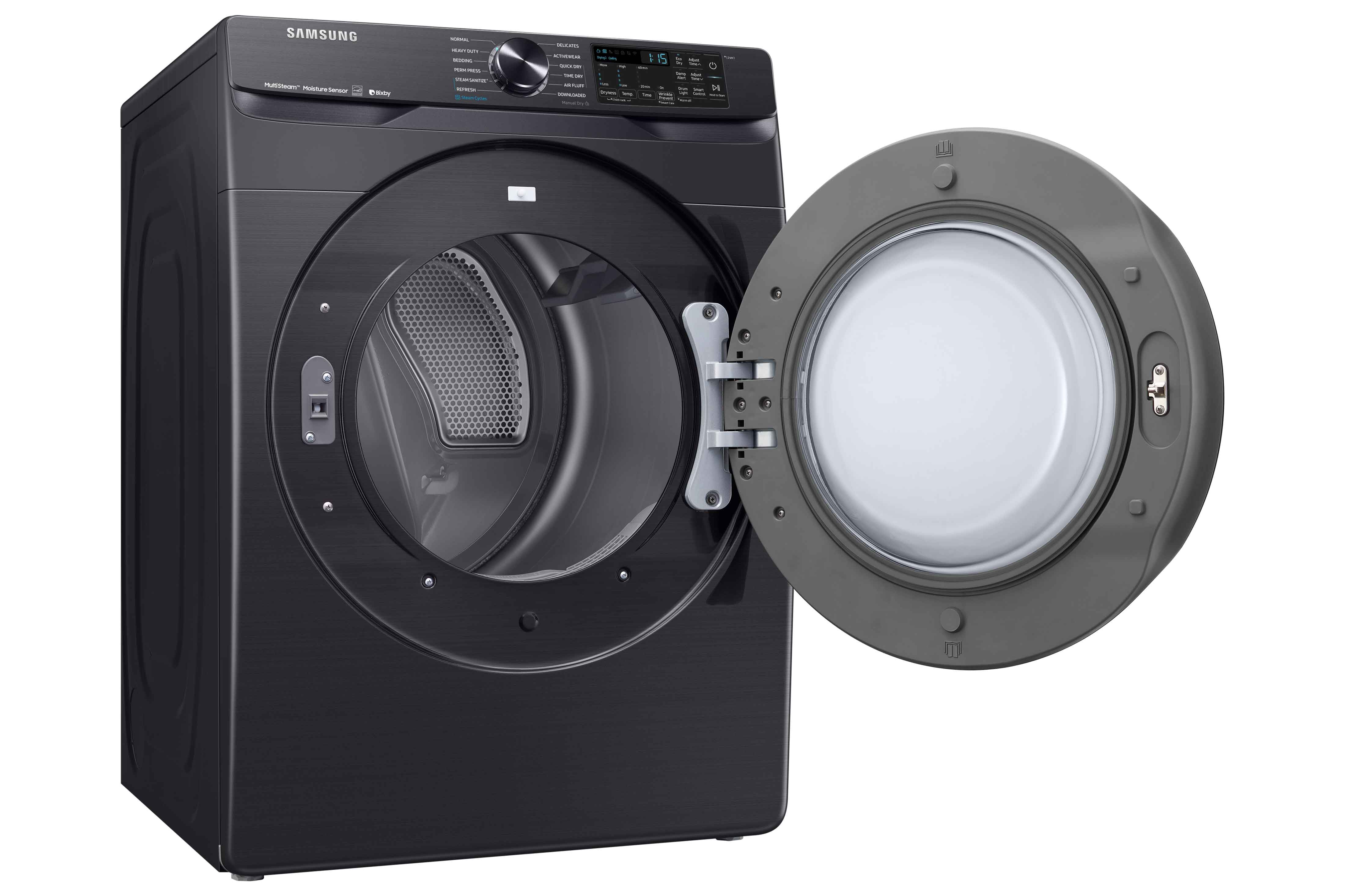Samsung Black Stainless Steel Front Load Dryer with Steam Sanitize (7.5 Cu.Ft) -DVE50R8500V/AC
