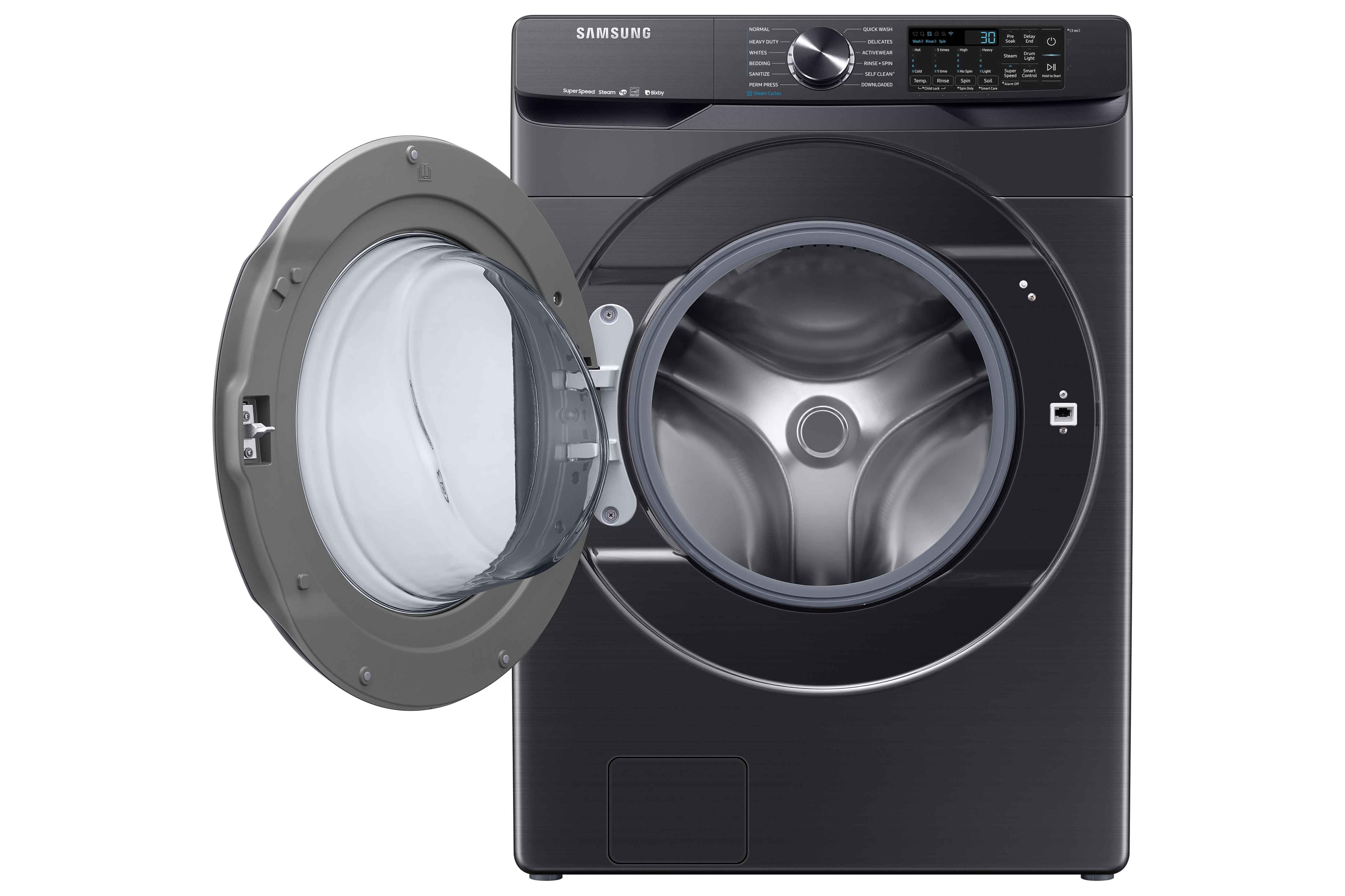 Samsung Black Stainless Steel Front Load Washer with Super Speed (5.8 Cu.Ft) - WF50T8500AV/A5