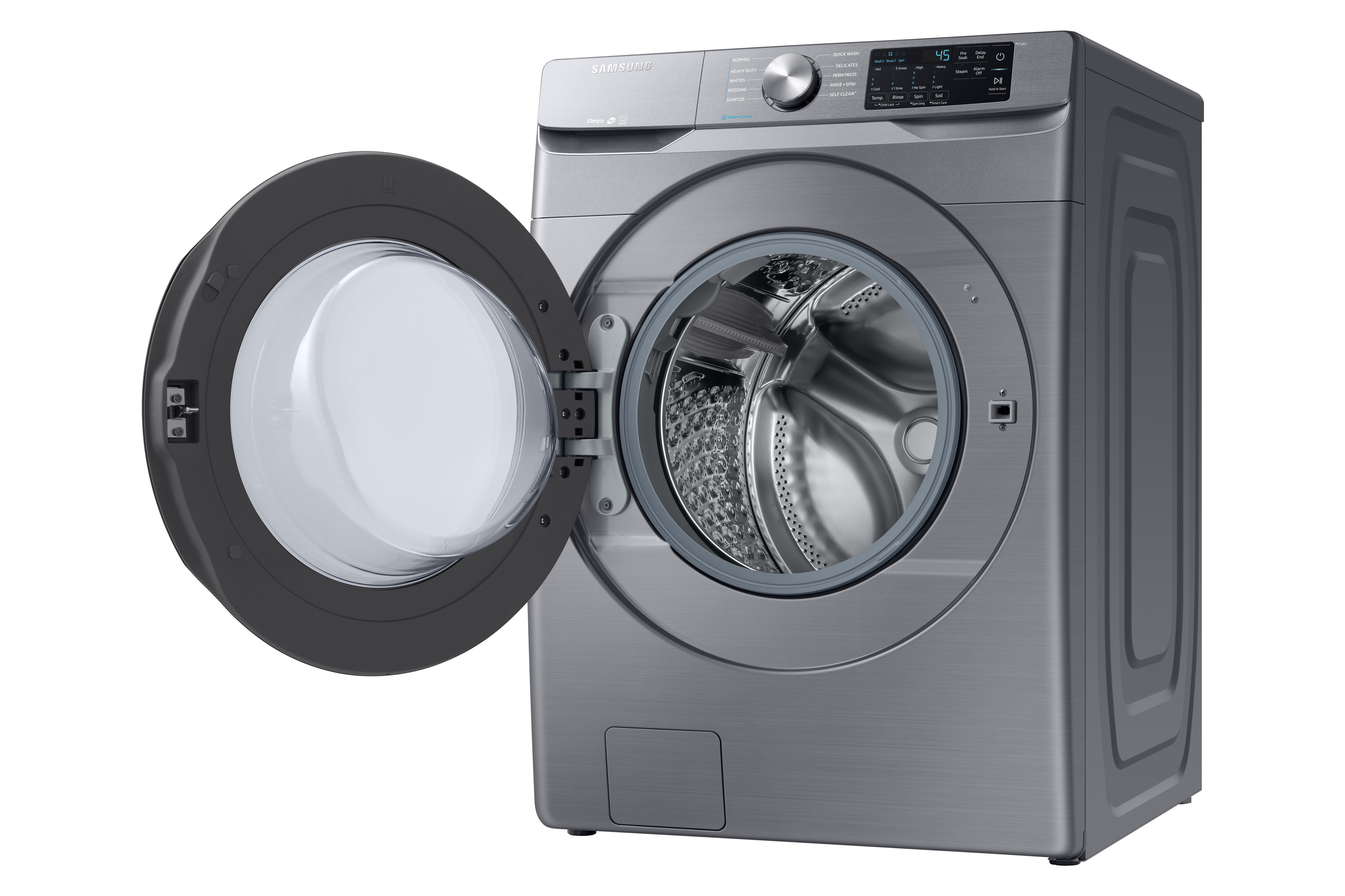 Samsung Stainless Platinum Steam Front Load Washer (5.2 Cu. Ft.) - WF45R6100AP/US