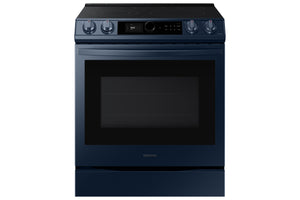 Samsung BESPOKE Navy Steel Slide-in Electric Range with True Convection and Air Fry (6.3 Cu.Ft.) - NE63A8711QN/AC