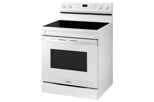 Samsung White Freestanding Electric Fan Convection Range with Air Fry and Wi-Fi (6.3 Cu.Ft) - NE63A6511SW/AC