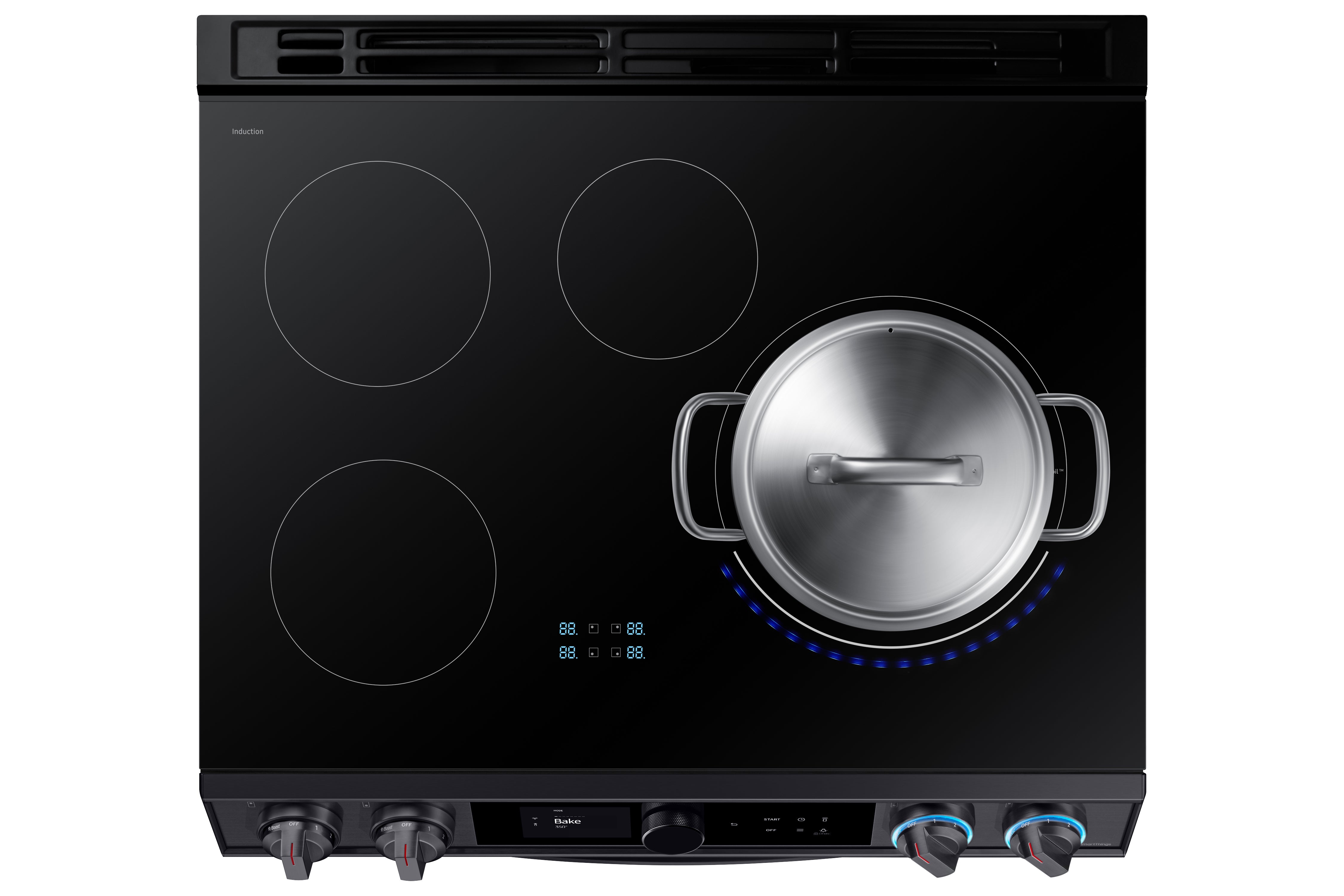Samsung Black Stainless Steel Slide-In Induction Range with Wi-Fi and Air Fry (6.3 Cu.Ft) - NE63T8911SG/AC