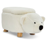 Polar Bear Storage Ottoman - White