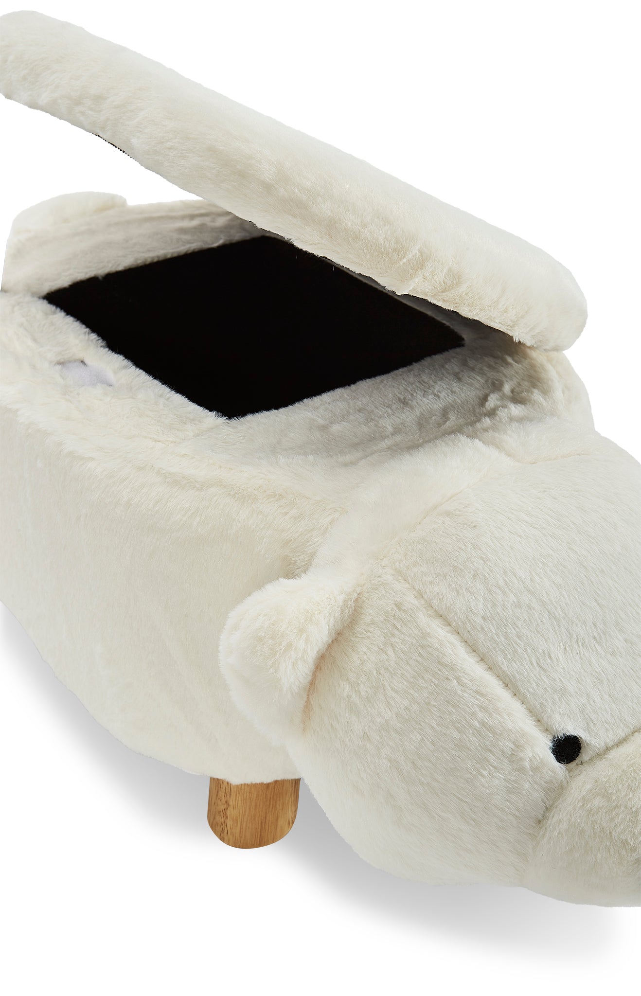Polar Bear Storage Ottoman - White