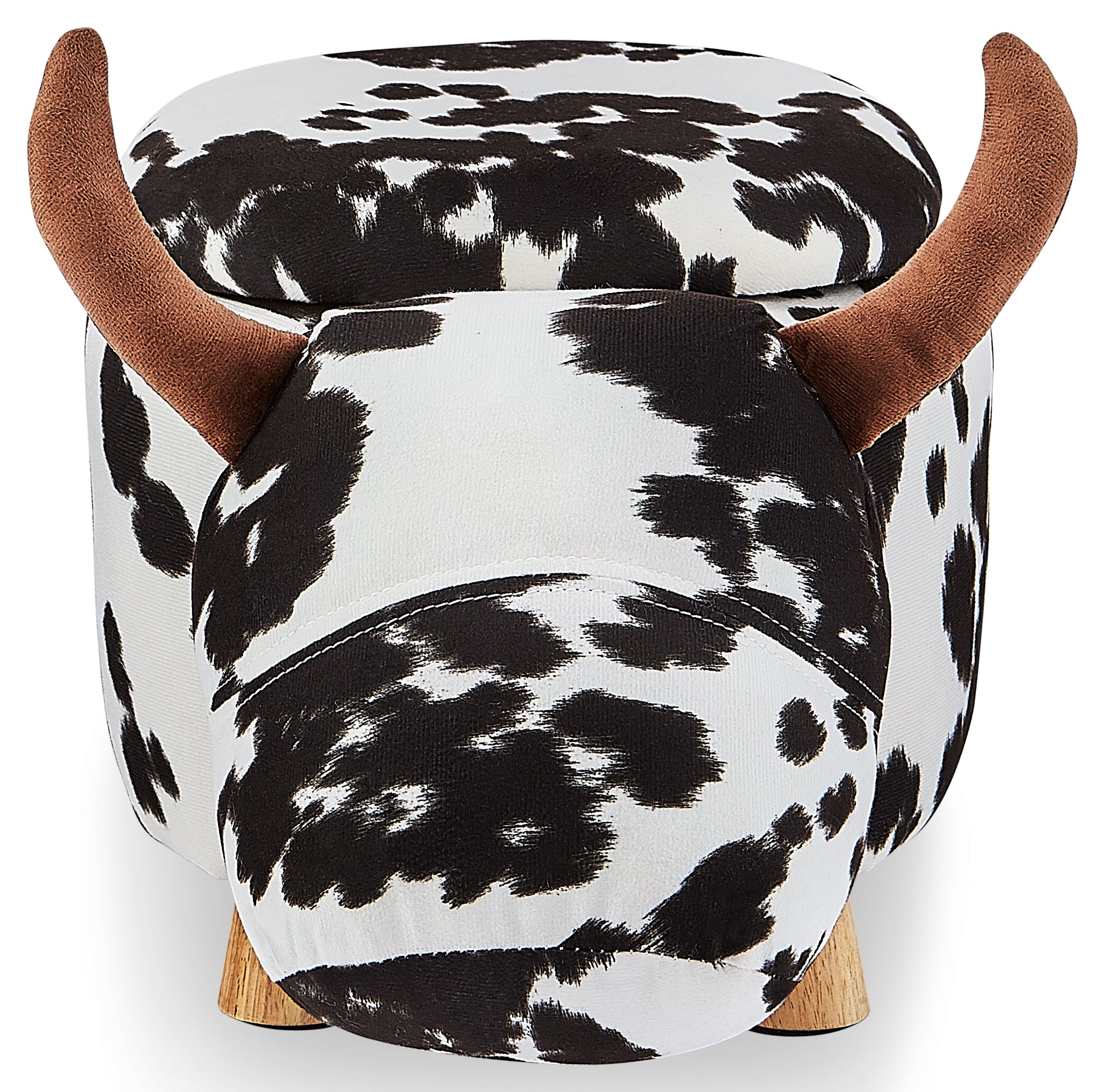 Cow Storage Ottoman - Black and White