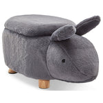 Rabbit Storage Ottoman - Dark Grey