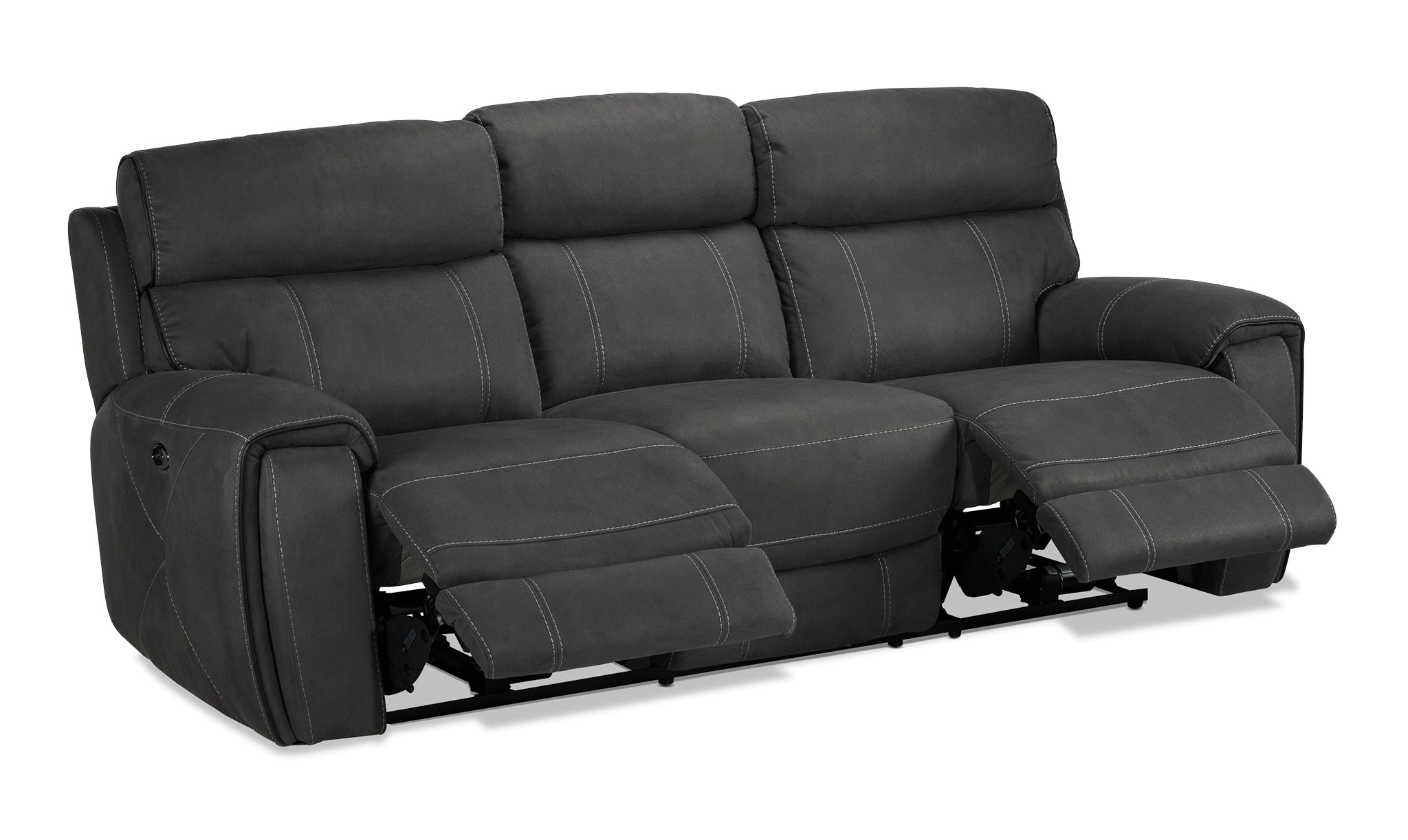 Martin Power Reclining Sofa - Dark grey