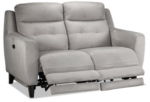 Lucas Power Reclining Loveseat - Silver Grey