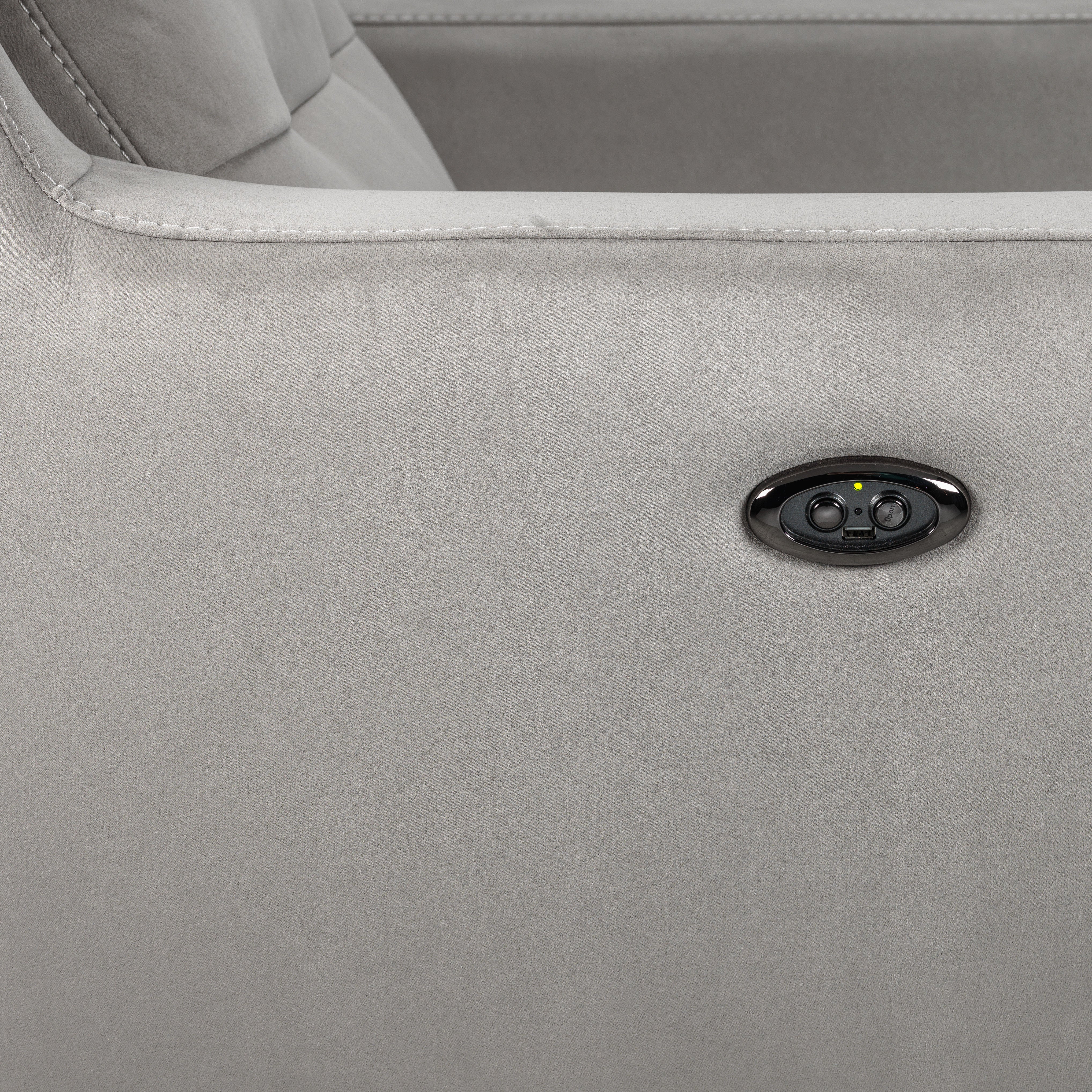 Lucas Power Reclining Sofa - Silver Grey