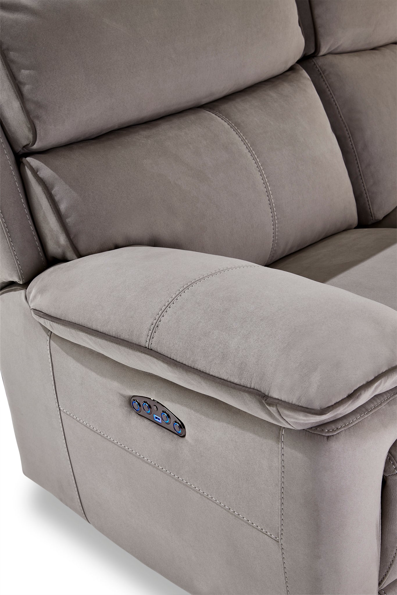 Memphis Dual Power Recliner - Silver Grey