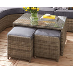 Melville One- Outdoor Coffee Table with 2 Ottoman - Grey