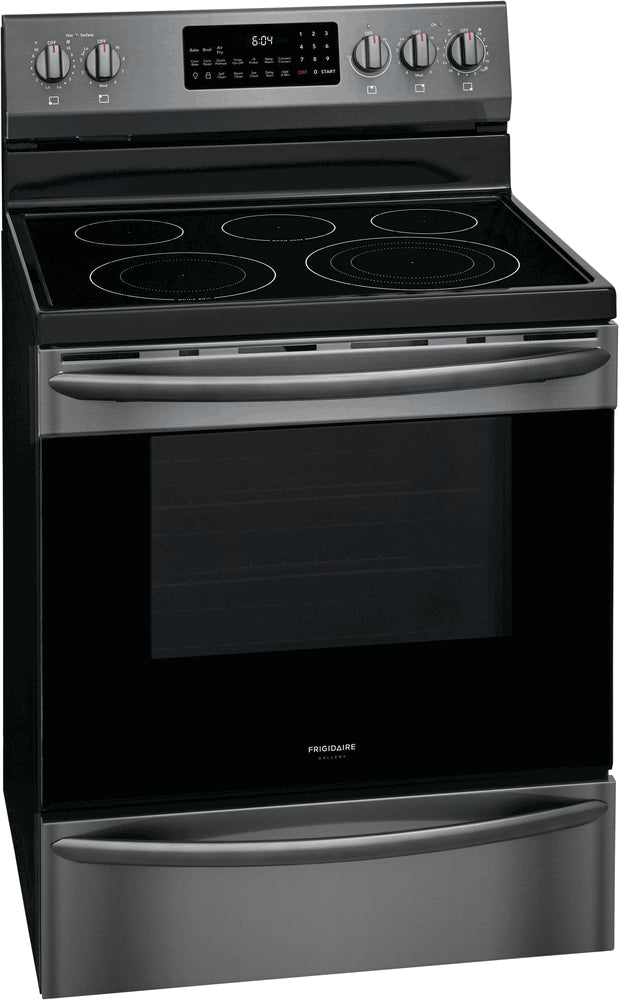 Frigidaire Gallery Black Stainless Steel Freestanding Electric Range with Air Fry - GCRE306CAD