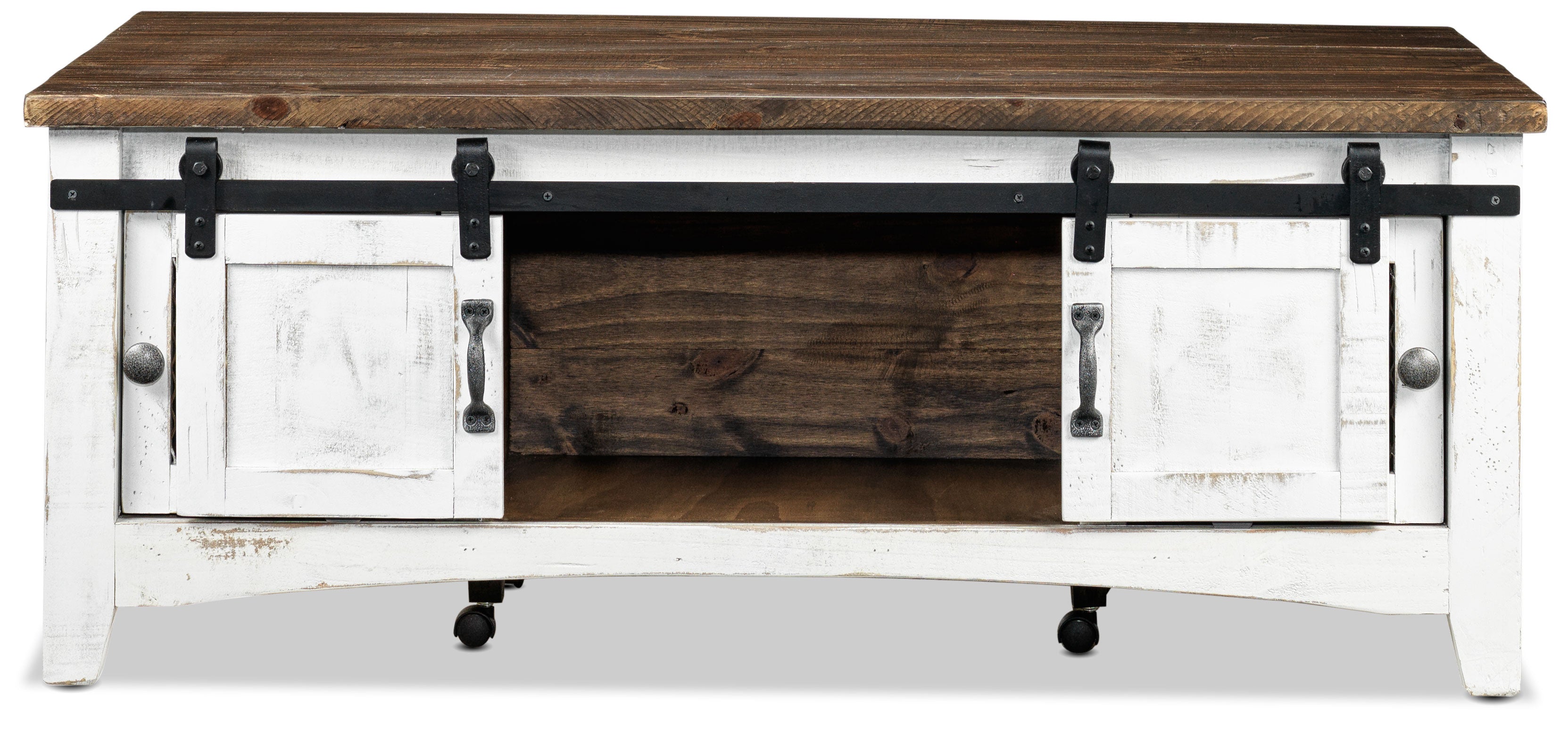 Pueblo 50" Coffee Table - Weathered White