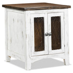 Pueblo 22.75" End Table - Weathered White