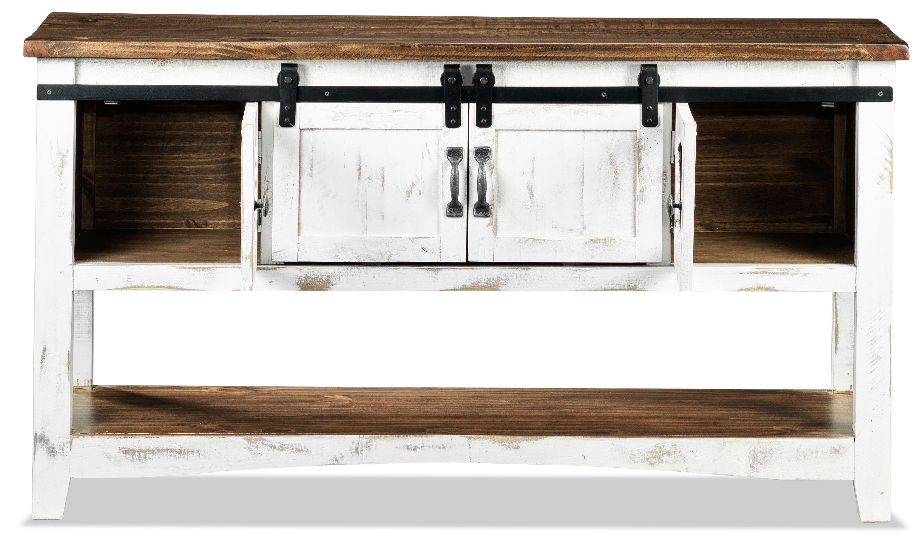 Pueblo 55" Sofa Table - Weathered White