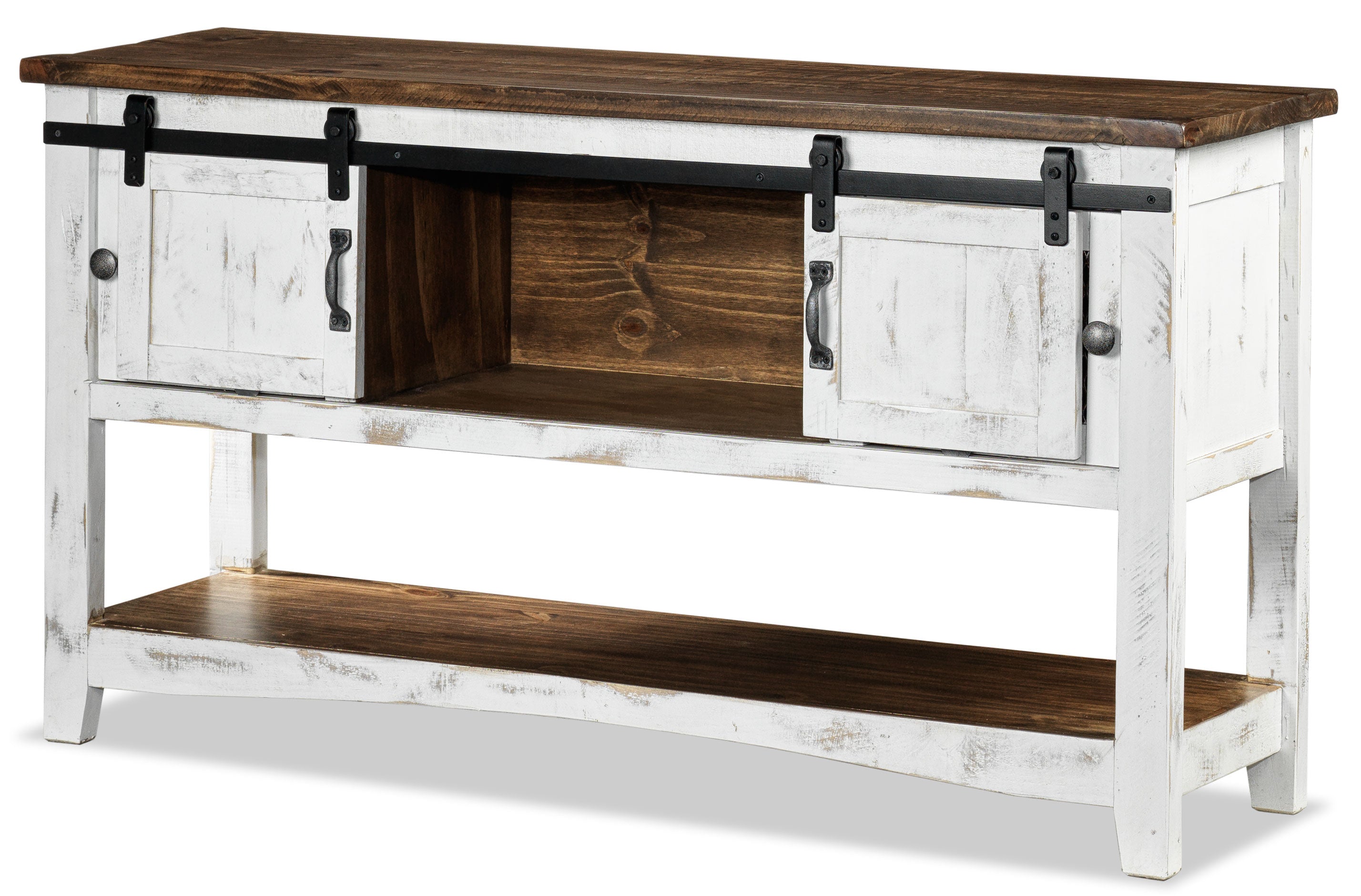 Pueblo 55" Sofa Table - Weathered White