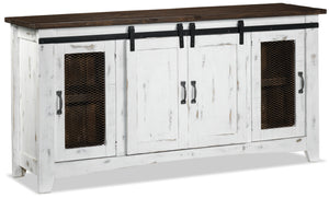 Pueblo 70" TV Stand - Weathered White