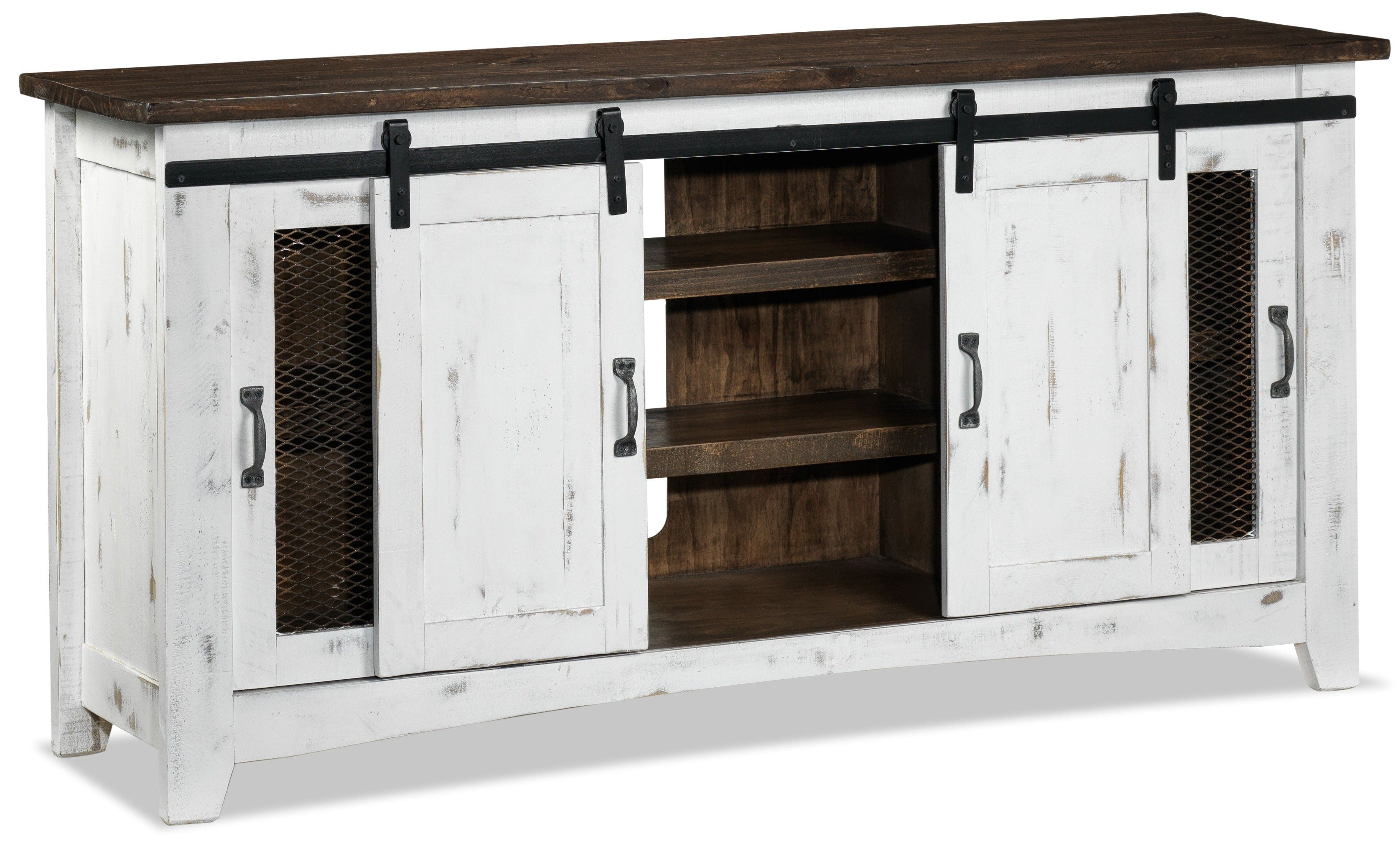 Pueblo 70" TV Stand - Weathered White