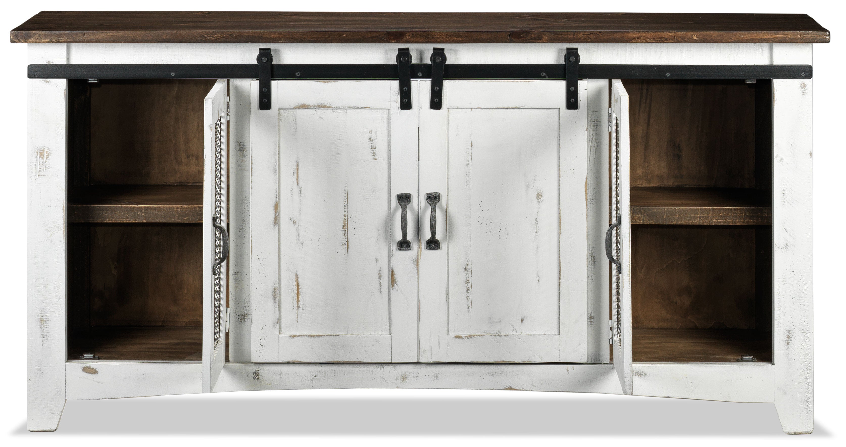 Pueblo 70" TV Stand - Weathered White