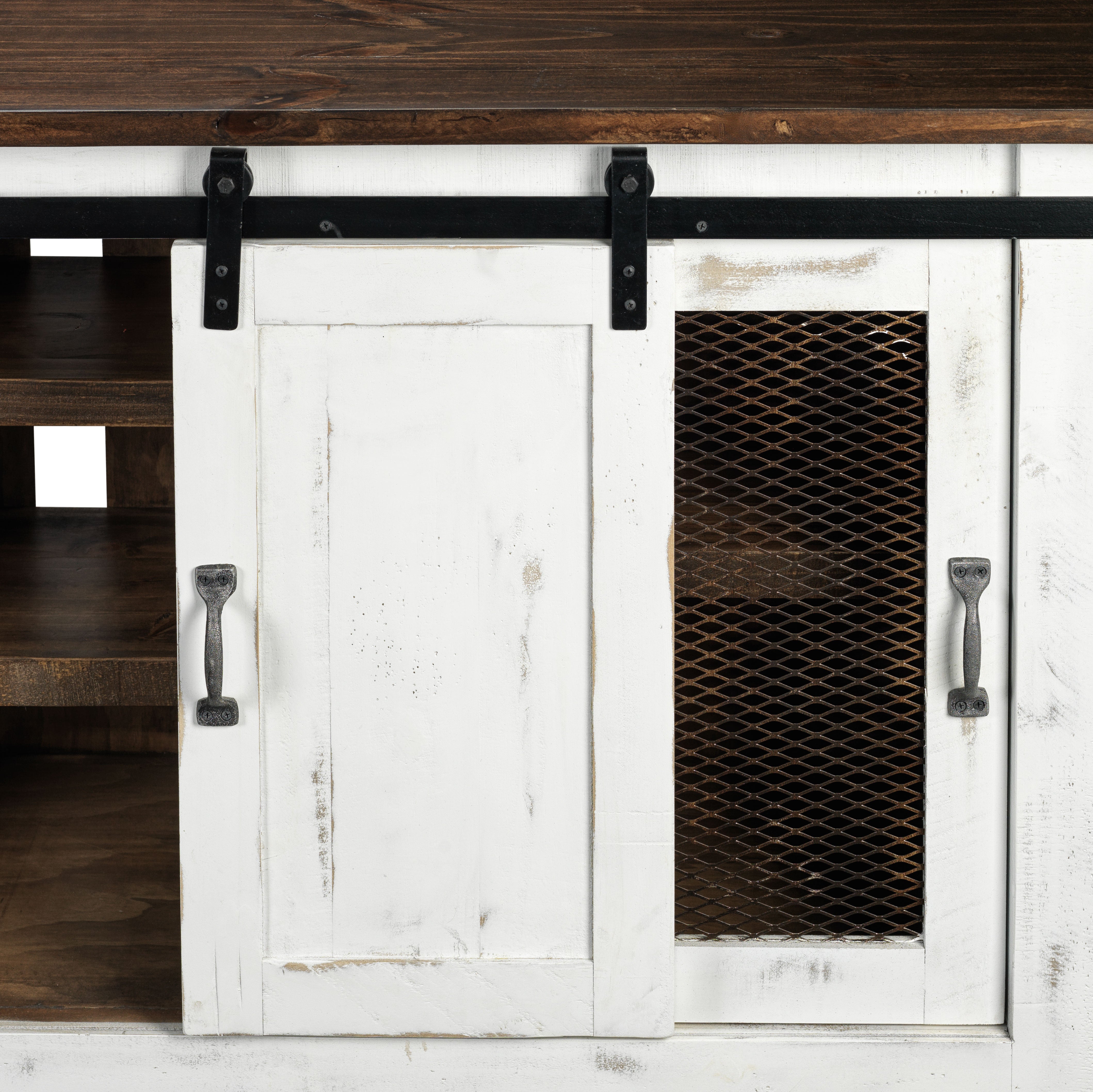 Pueblo 70" TV Stand - Weathered White