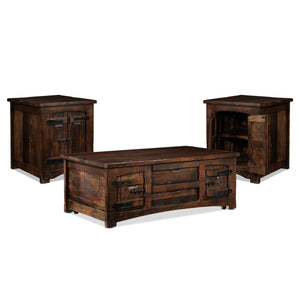 Mezcal Coffee Table and Two End Table Set - Walnut
