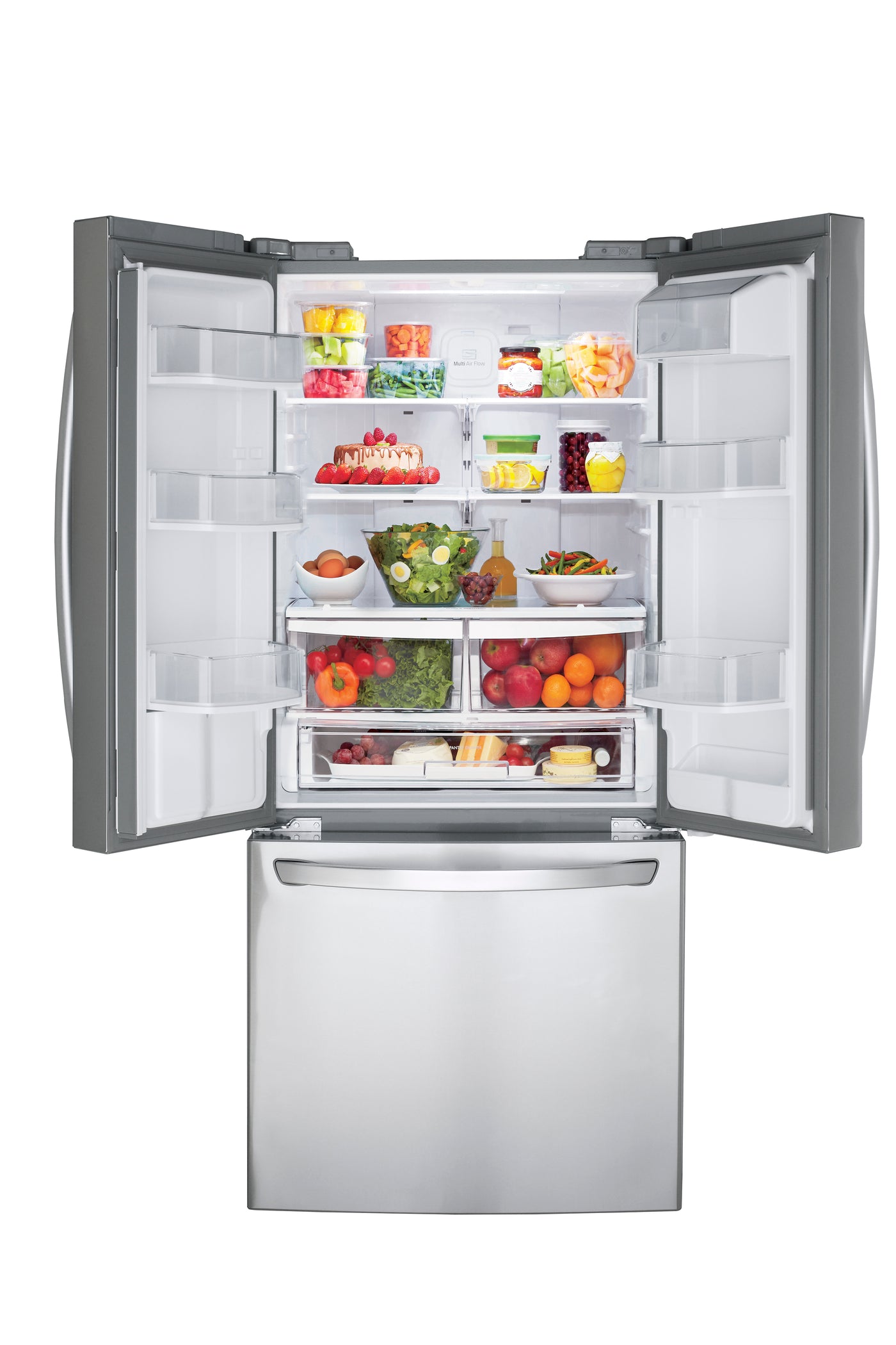 LG 30" Smudge Resistant Stainless Steel French Door Refrigerator with Water dispenser (22 cu. ft.) - LRFWS2200S