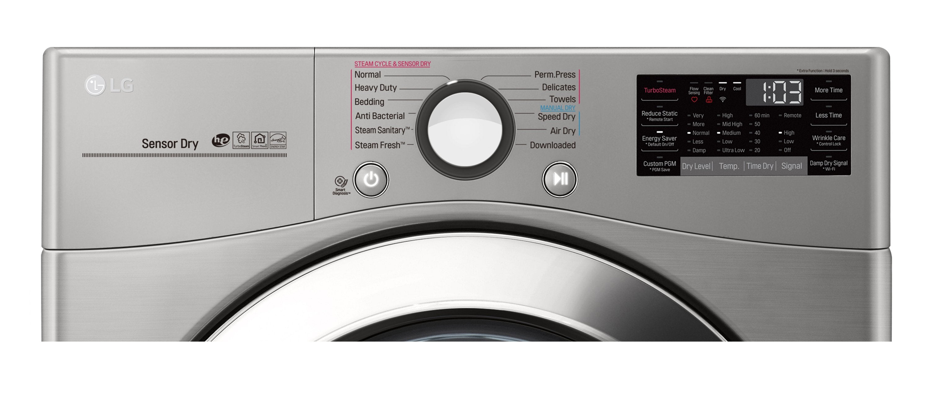 LG Appliances Graphite Steel Steam Dryer (7.4 Cu. Ft.) - DLEX3700V