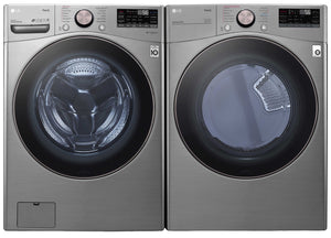 LG Graphite Steel Front-Load Washer (5.2 cu. ft.) & Electric Dryerr (7.4 cu. ft.) - WM3850HVA/DLEX3850V