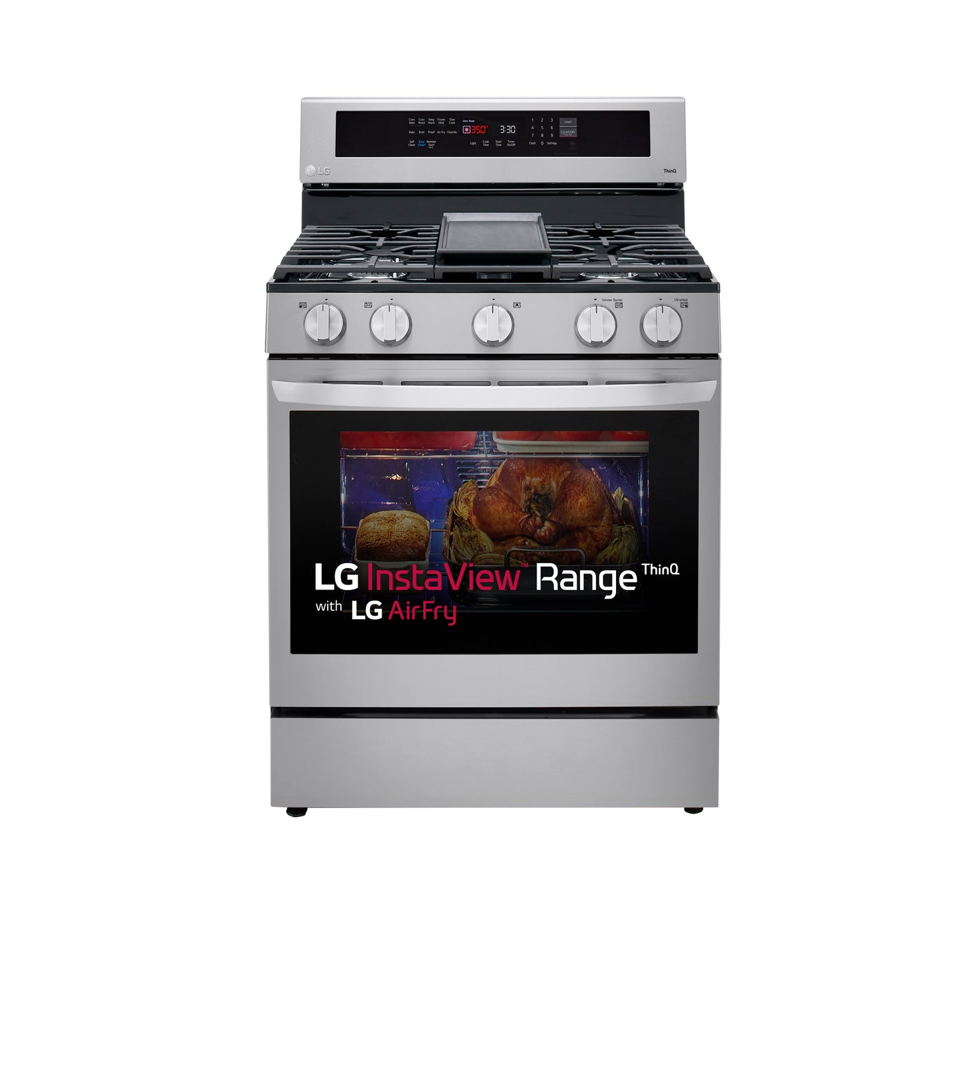 LG Smudge Resistant Stainless Steel True Convection InstaView™ Gas Range with Air Fry and Wi-Fi Enabled (5.8 Cu.Ft) - LRGL5825F