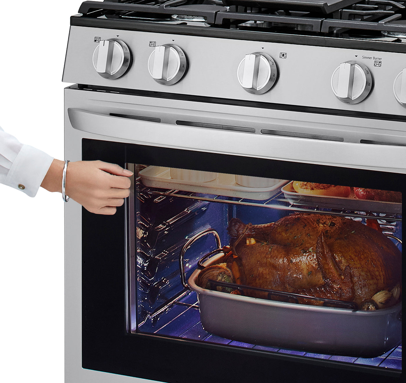 LG Smudge Resistant Stainless Steel True Convection InstaView™ Gas Range with Air Fry and Wi-Fi Enabled (5.8 Cu.Ft) - LRGL5825F