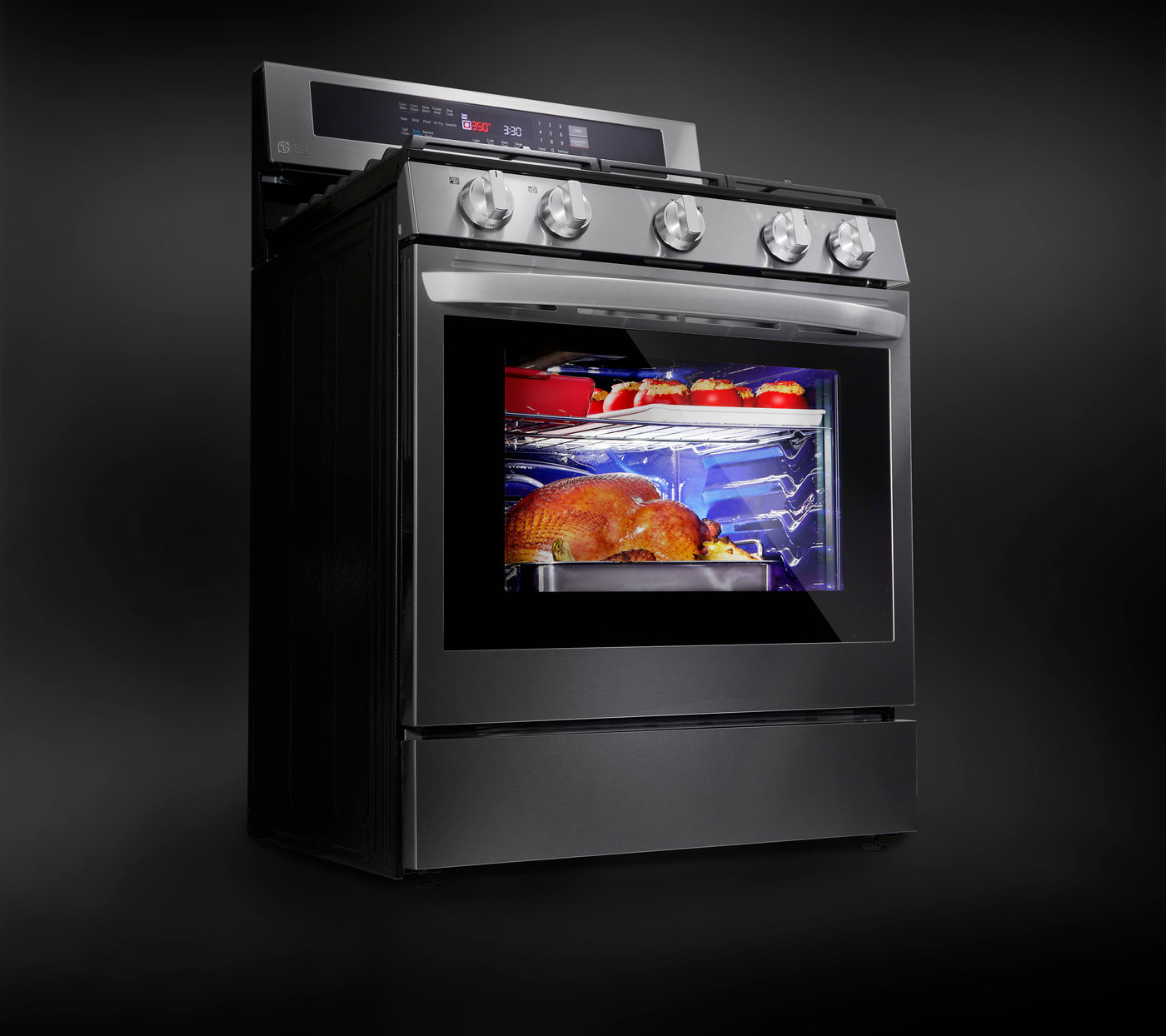 LG Smudge Resistant Stainless Steel True Convection InstaView™ Gas Range with Air Fry and Wi-Fi Enabled (5.8 Cu.Ft) - LRGL5825F