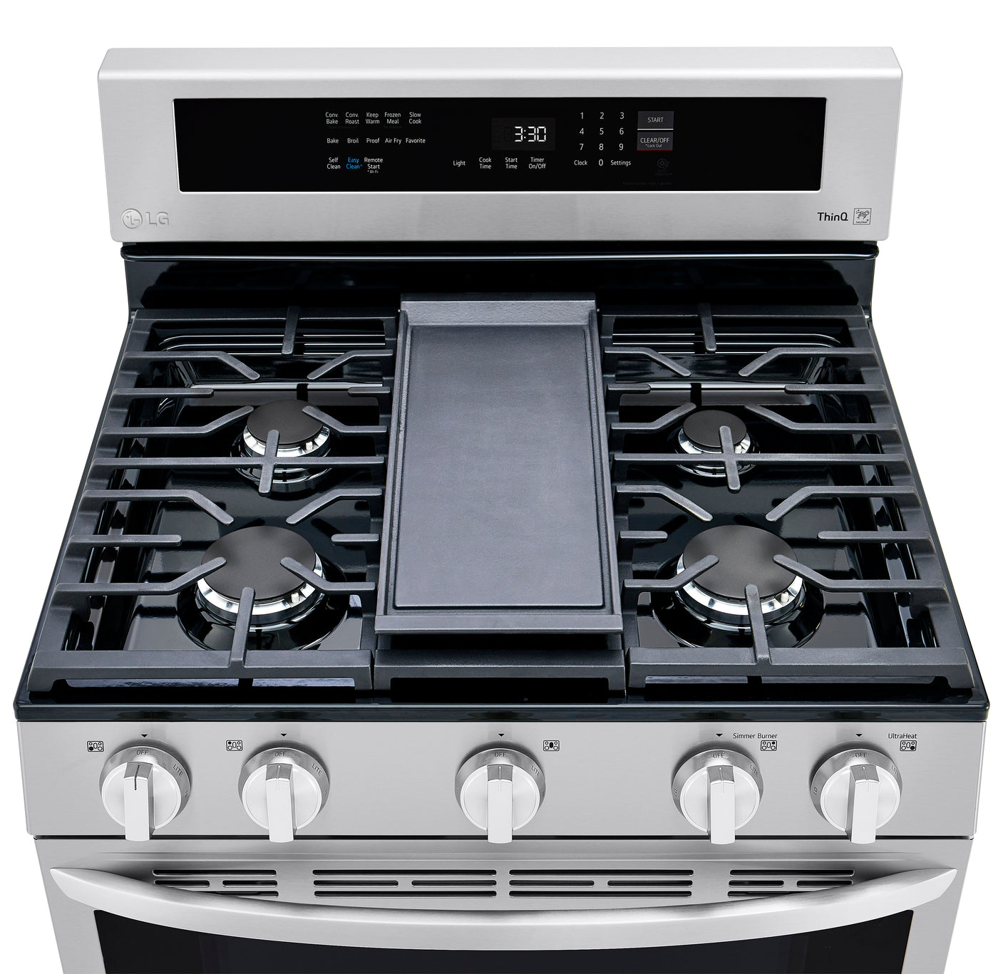 LG Smudge Resistant Stainless Steel True Convection InstaView™ Gas Range with Air Fry and Wi-Fi Enabled (5.8 Cu.Ft) - LRGL5825F
