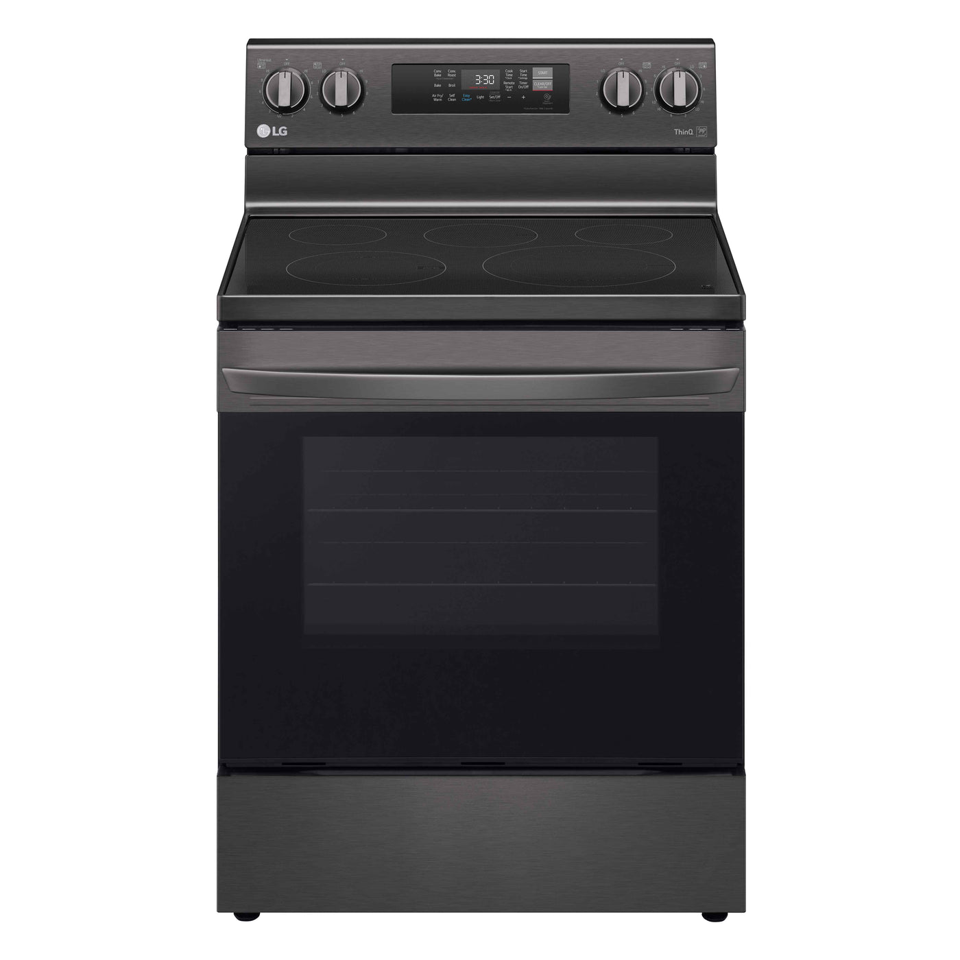 LG Black Stainless Steel 6.3 cu ft. Electric ThinQ® Range with Air Fry and Fan Convection- LREL6323D