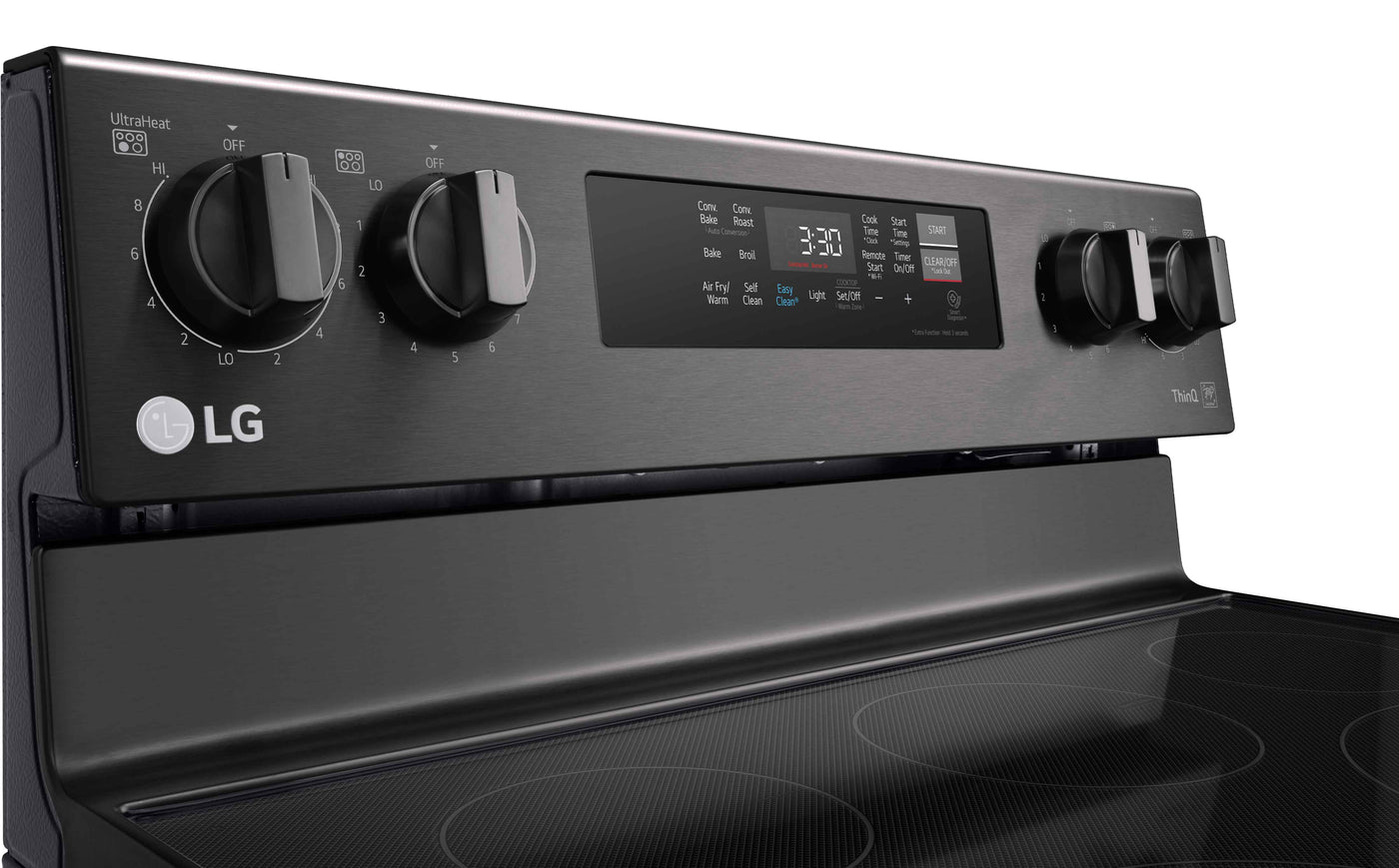 LG Black Stainless Steel 6.3 cu ft. Electric ThinQ® Range with Air Fry and Fan Convection- LREL6323D