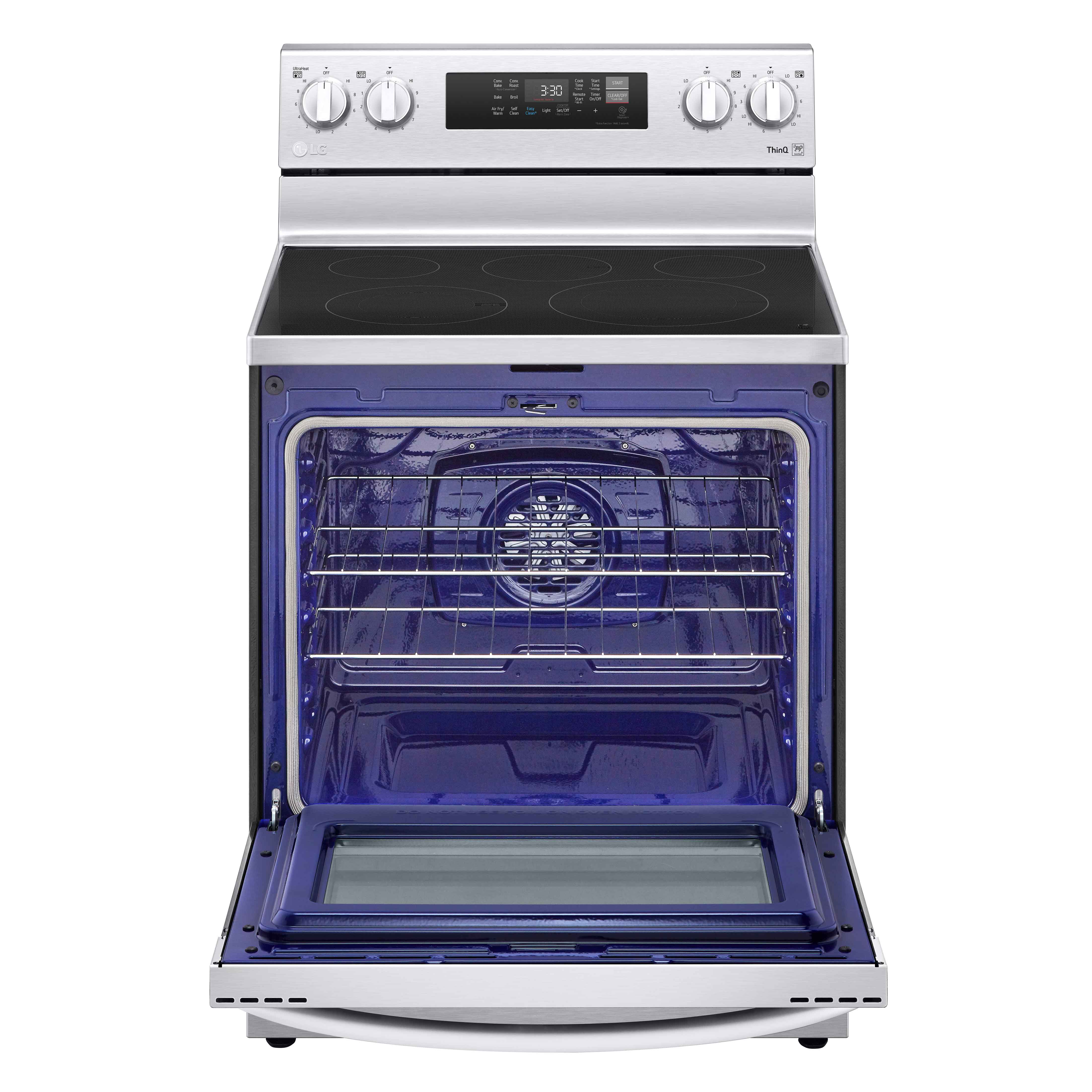 LG Stainless Steel 6.3 cu ft. Electric ThinQ® Range with Air Fry and Fan Convection -LREL6323S