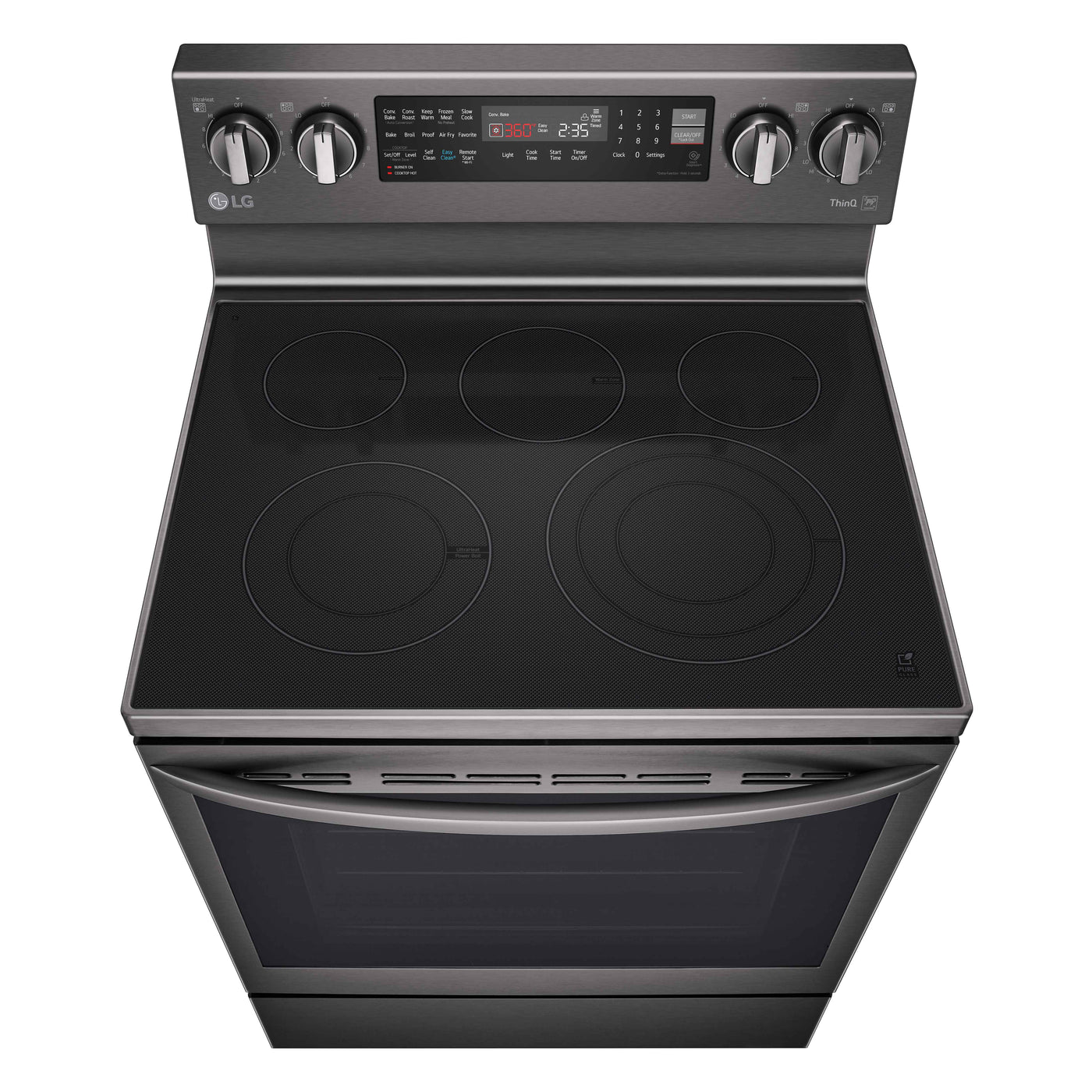 LG Black Stainless Steel 6.3 cu ft. Electric ThinQ® InstaView™ Range with Air Fry and True Convection- LREL6325D