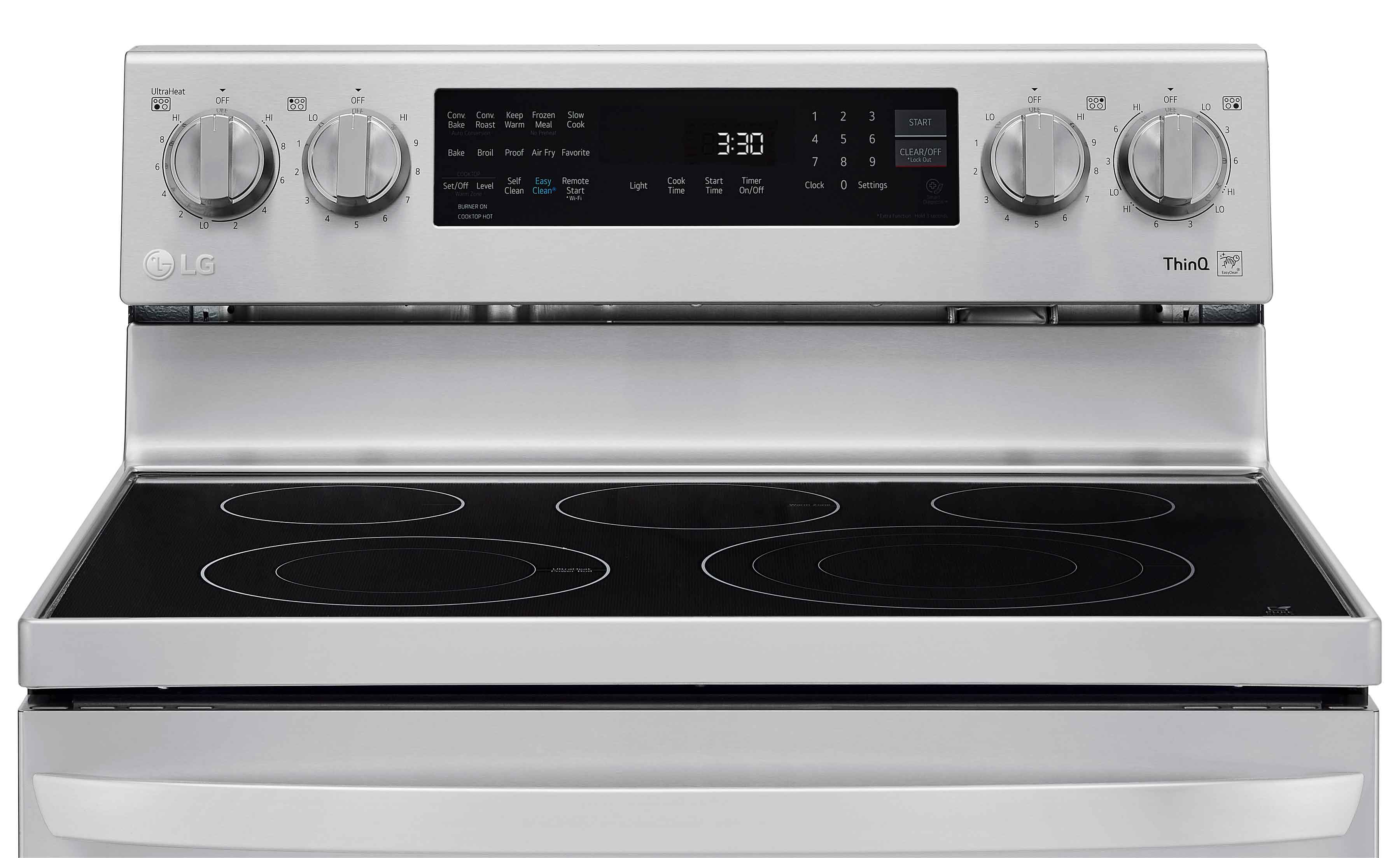LG Smudge Resistant Stainless Steel 6.3 cu ft. Electric ThinQ® InstaView™ Range with Air Fry and True Convection- LREL6325F