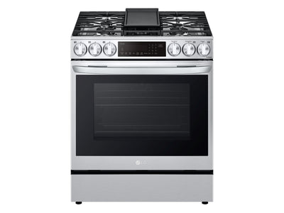 LG Smudge-Resistant Stainless Steel Smart Wi-Fi Enabled ProBake Convection® InstaView™ Gas Slide-in Range with AirFry (6.3 CU.Ft) - LSGL6335F