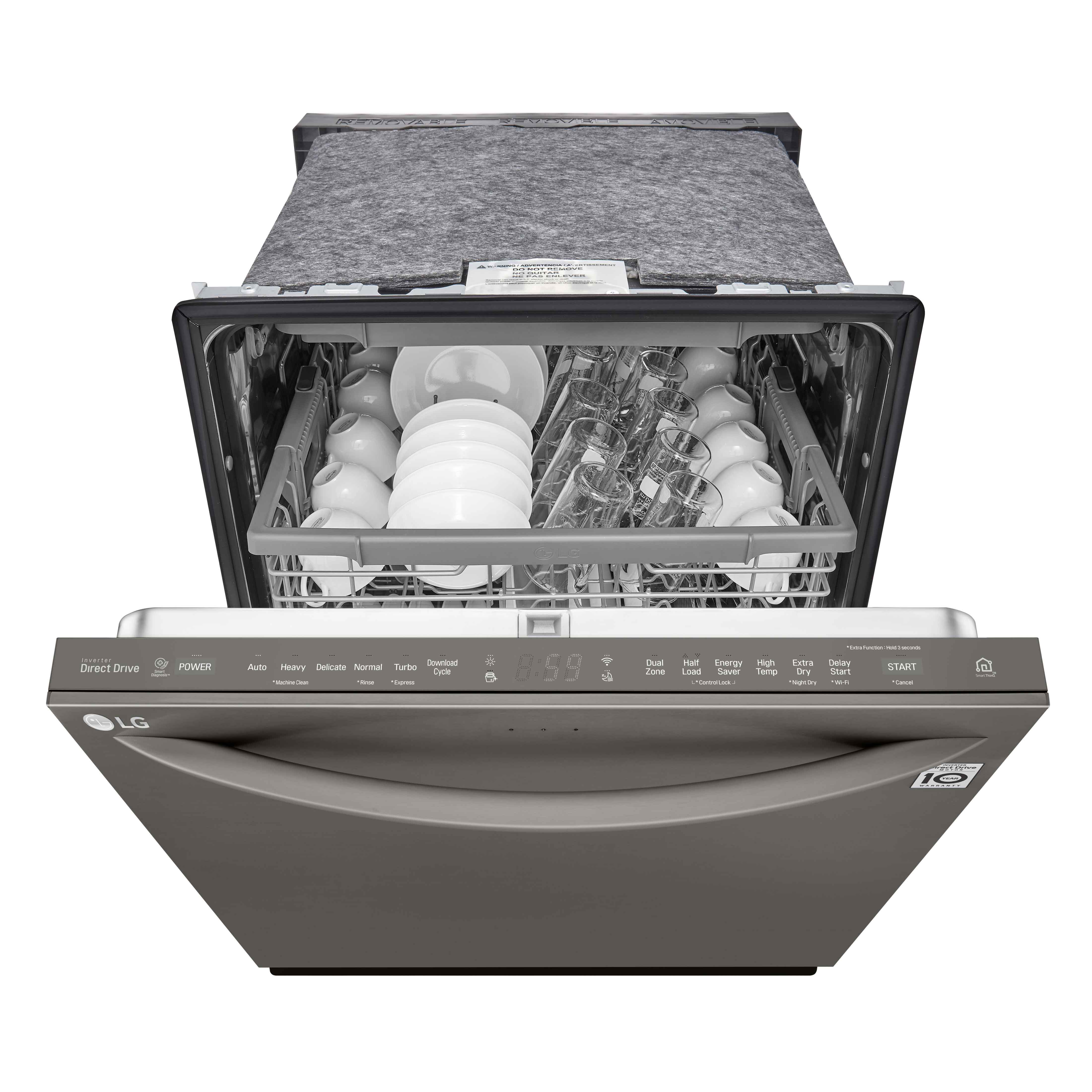 LG Black Stainless Steel Top Control Dishwasher with QuadWash® and 3rd Rack - LDT5678BD