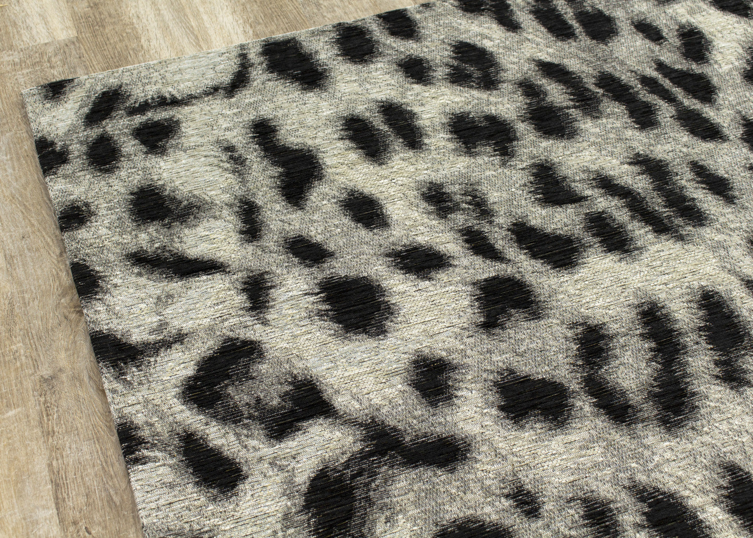 Kathy Leopard Print Area Rug - 8' X 11' - Grey/Black