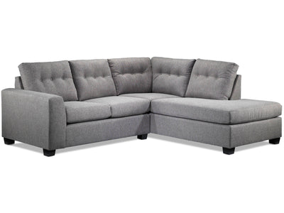 Estelle 2-Piece Sectional with Right-Facing Chaise - Grey