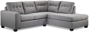 Estelle 2-Piece Sectional with Right-Facing Chaise - Grey